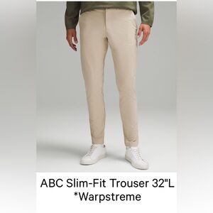Lululemon ABC Slim-Fit Trouser 32”L Warpstreme